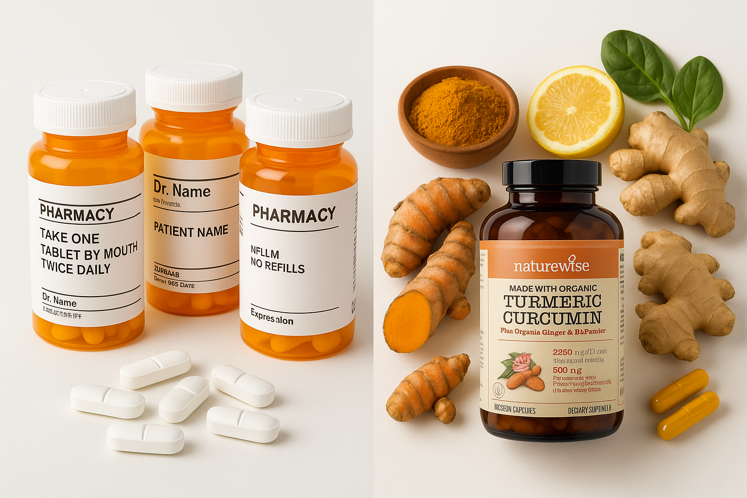 Scientific comparison of turmeric versus traditional pain medications